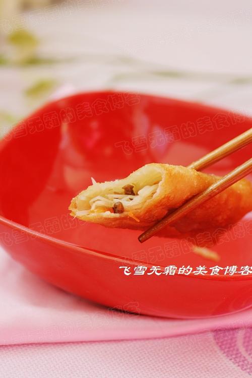 三丝春卷的做法(风味小吃)