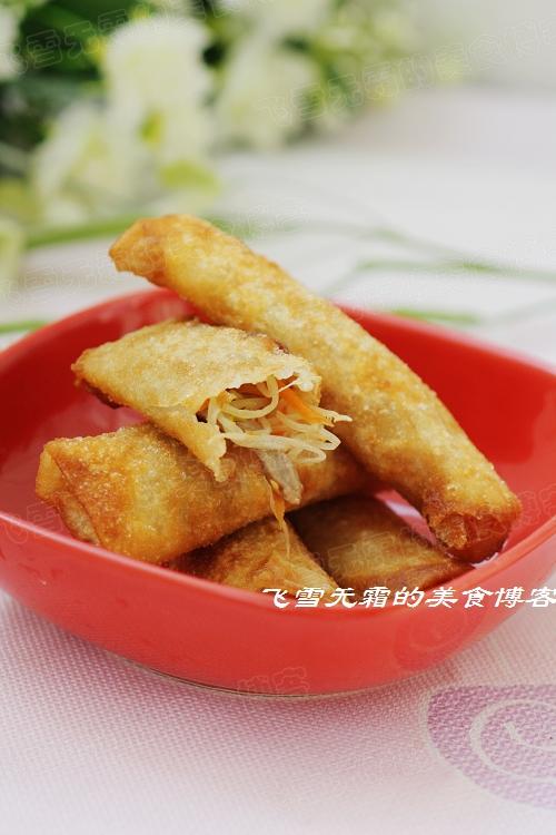 三丝春卷的做法(风味小吃)