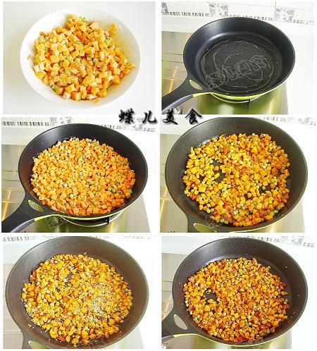 香煎地瓜豌豆粒的做法(减肥的甜美小零食儿)