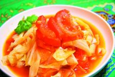 圆白菜炒西红柿的做法 haoshilao.com